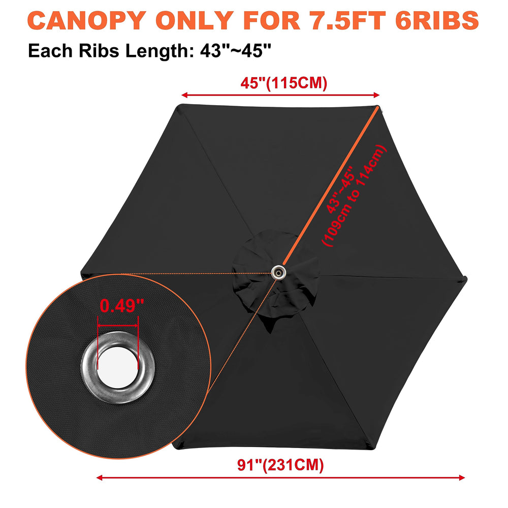 EliteShade 7.5FT canopy cover on patio umbrella