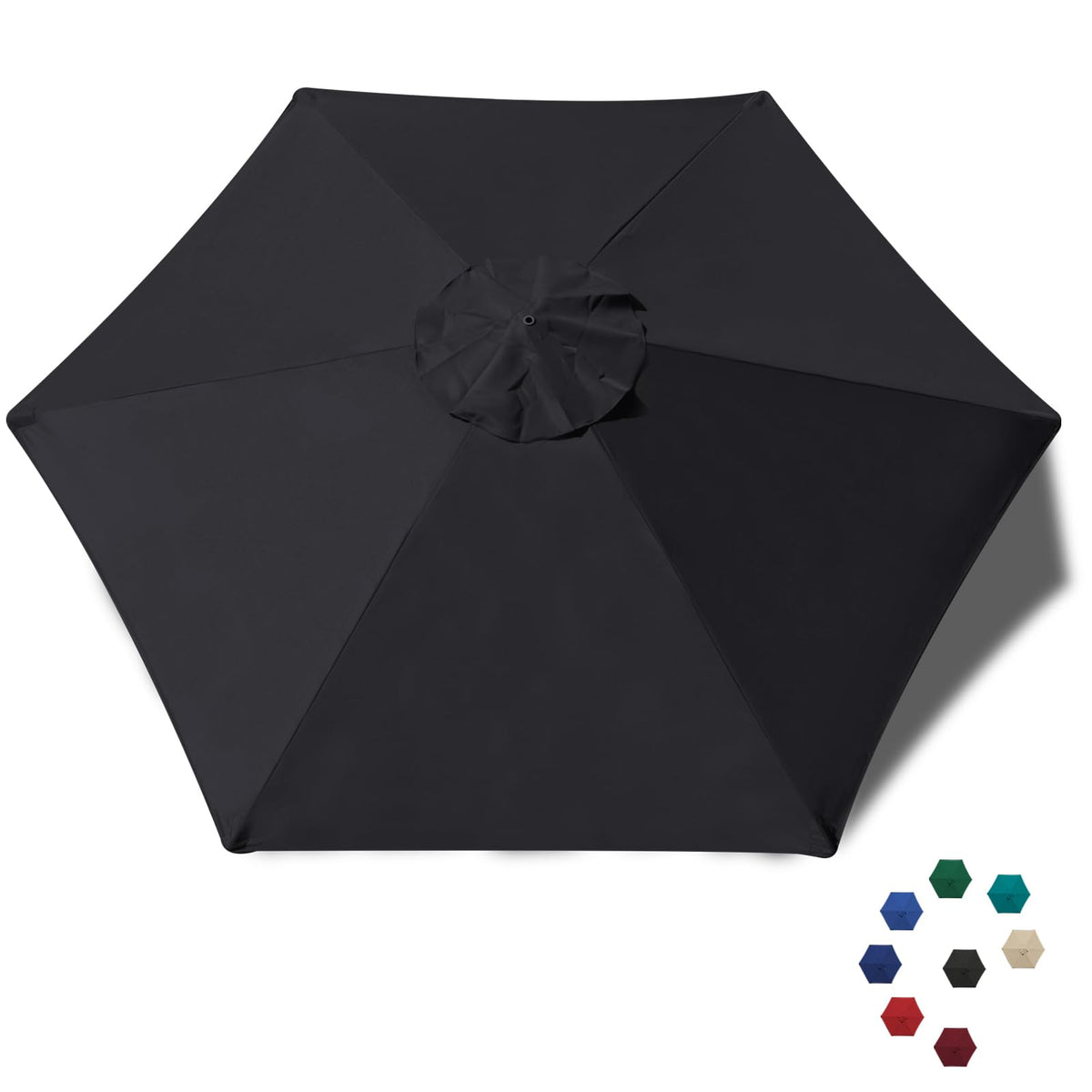 EliteShade 7.5FT replacement canopy cover black front view
