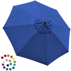 EliteShade 9FT blue umbrella canopy cover front view