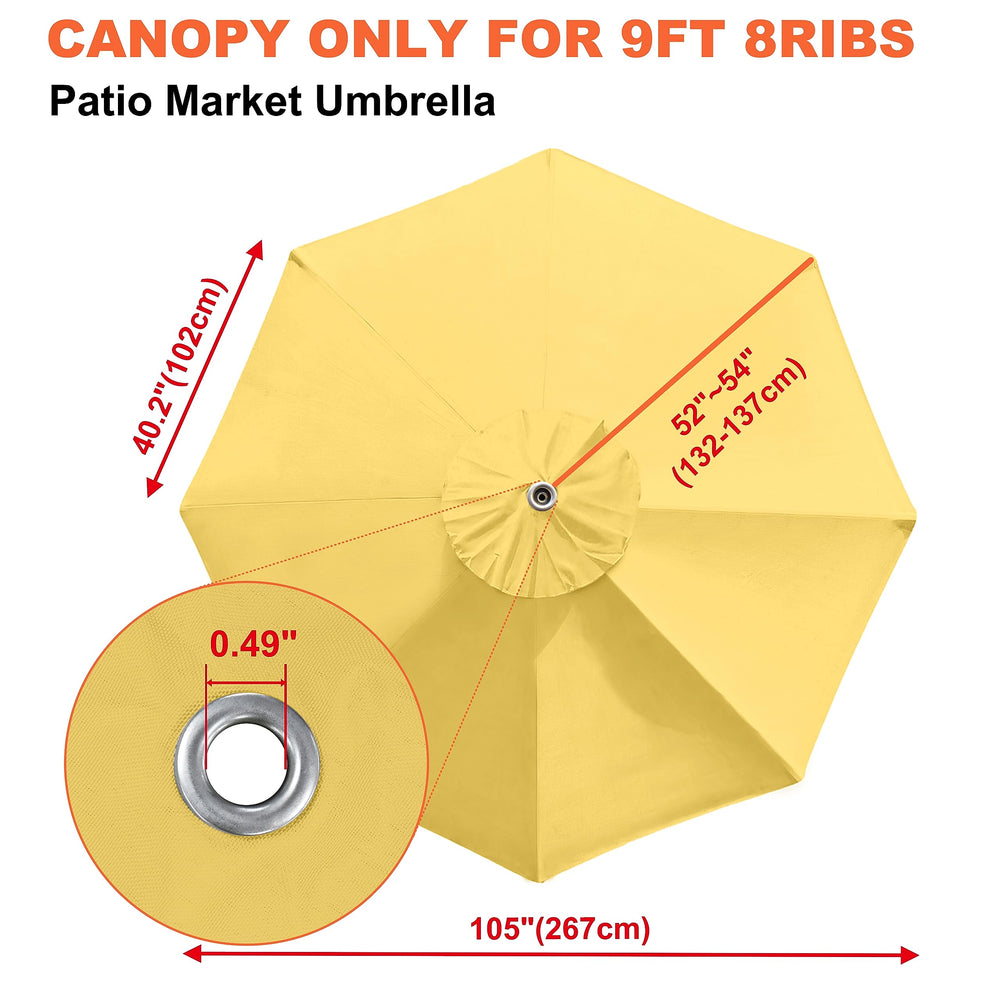EliteShade 9FT canopy cover installed on an umbrella frame