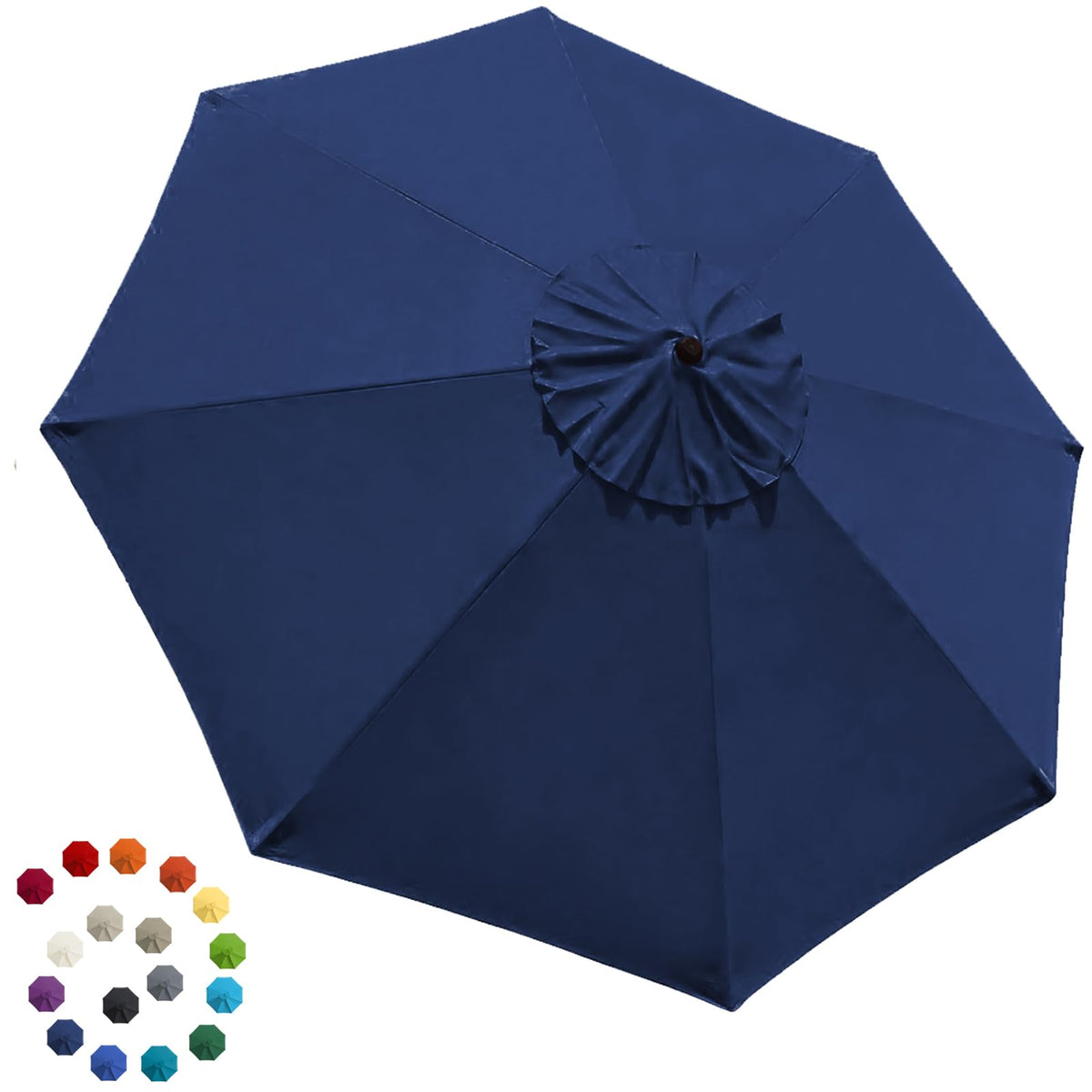 EliteShade 9FT patio umbrella navy blue canopy cover front view