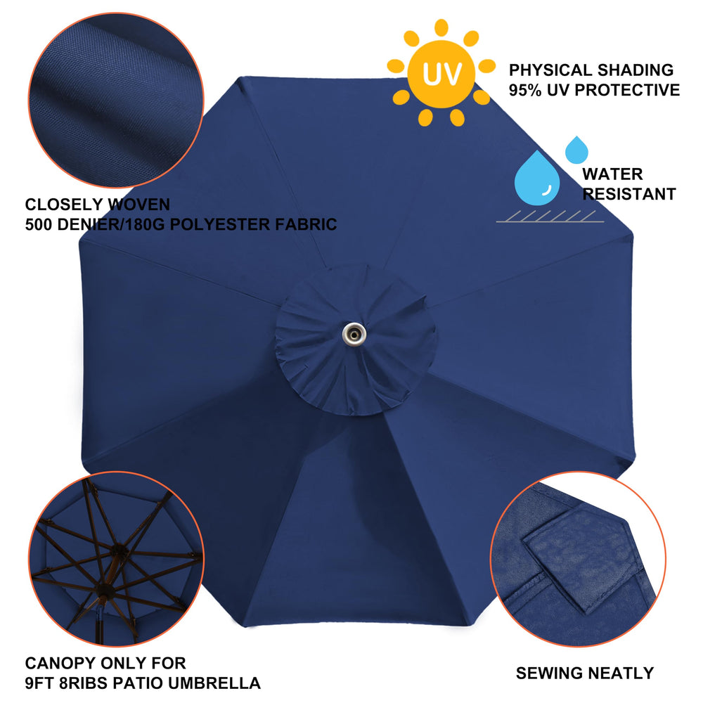 EliteShade 9FT patio umbrella navy blue canopy cover installation