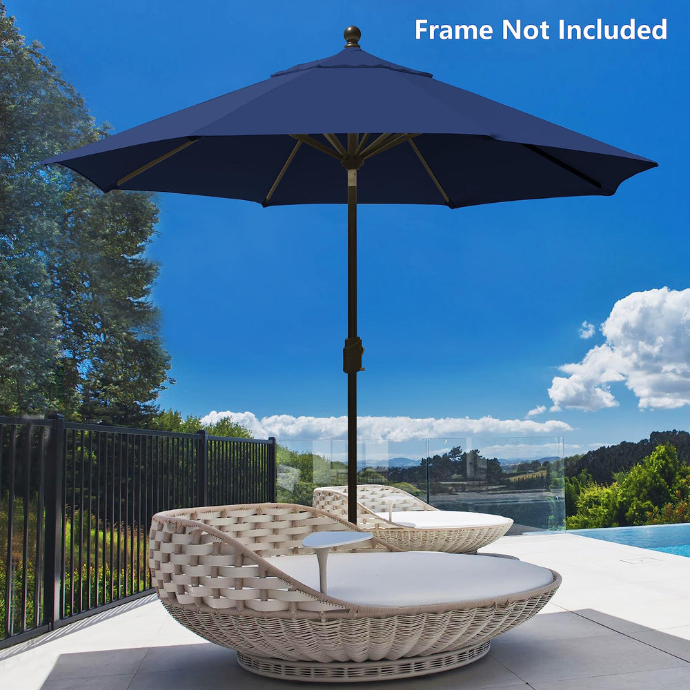 EliteShade 9FT patio umbrella navy blue canopy cover on frame