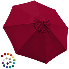 EliteShade 9FT Patio Umbrella Replacement Canopy Cover in Burgundy