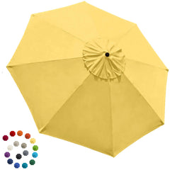 EliteShade 9FT patio umbrella replacement canopy cover in yellow front view