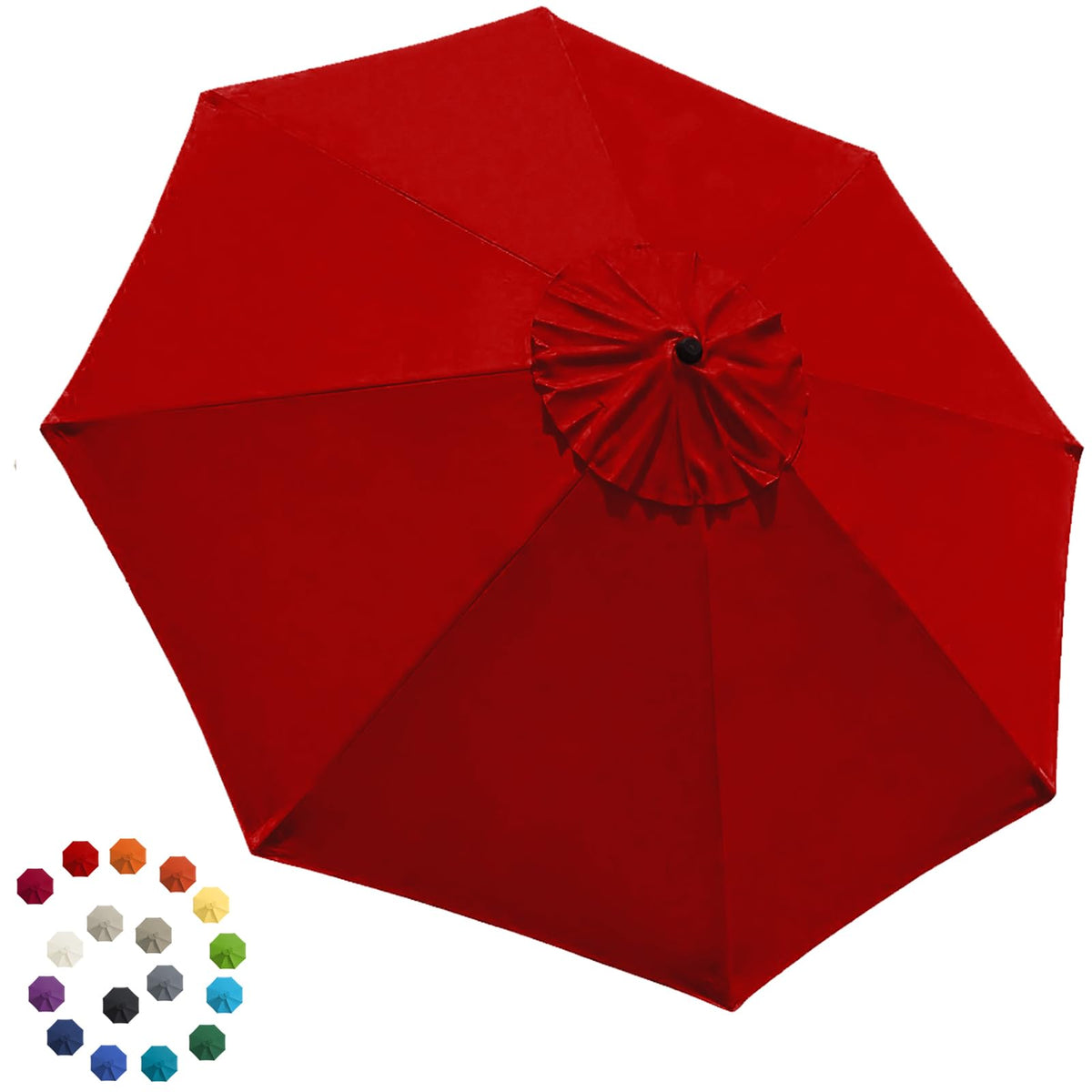 EliteShade 9FT Patio Umbrella Replacement Canopy Cover, Red front view