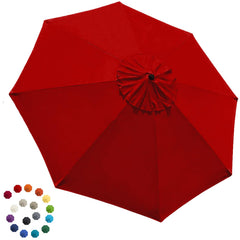 EliteShade 9FT Patio Umbrella Replacement Canopy Cover, Red front view