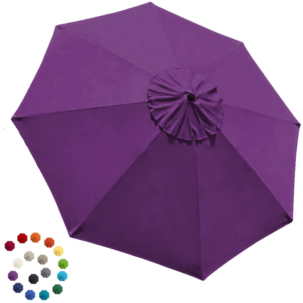 EliteShade 9FT umbrella canopy cover in purple, front view