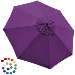 EliteShade 9FT umbrella canopy cover in purple, front view
