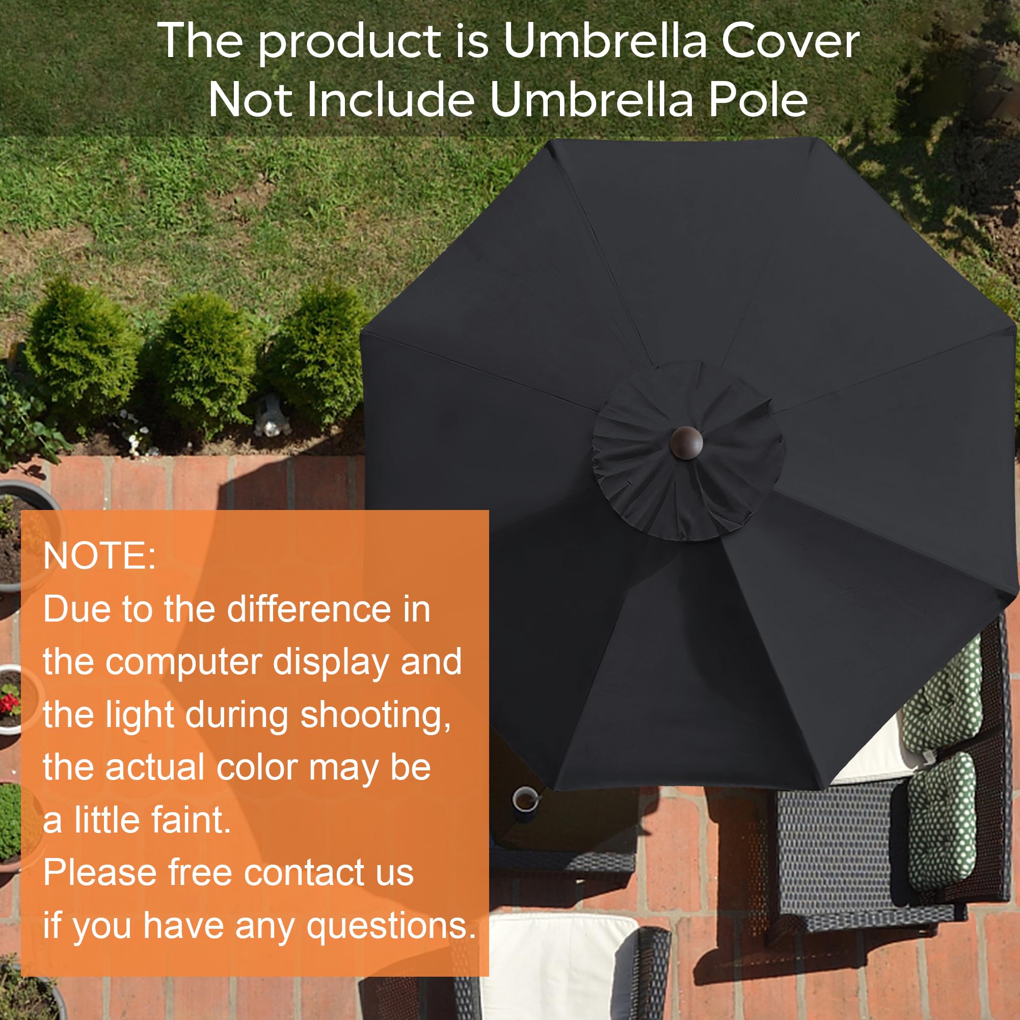 EliteShade 9FT umbrella canopy cover side view