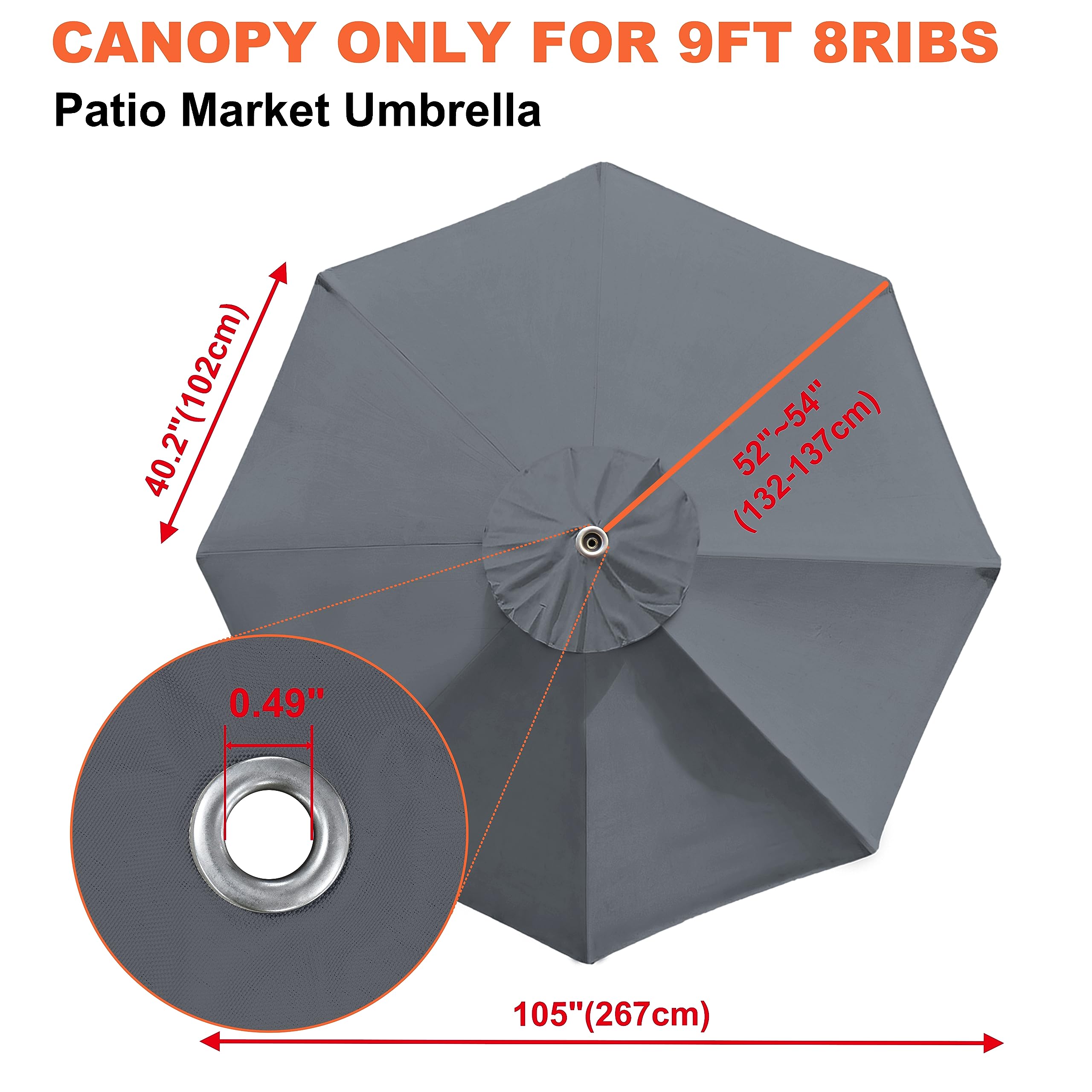 EliteShade 9FT umbrella canopy with air vent feature
