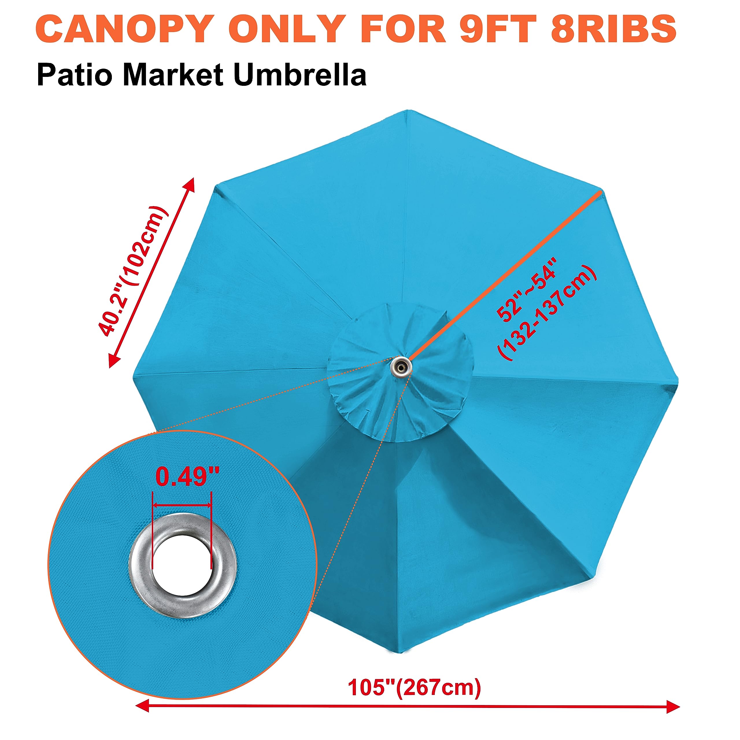 EliteShade replacement canopy installed on patio umbrella