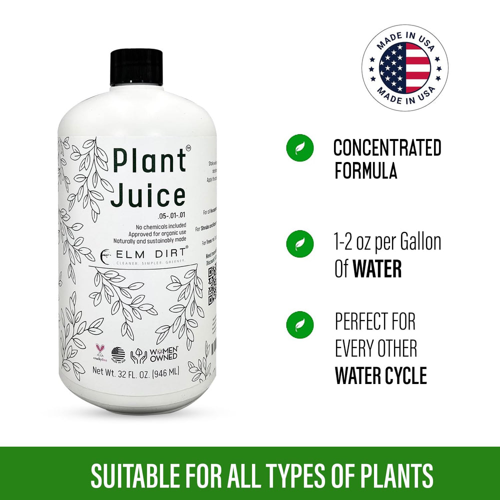 Elm Dirt Organic Fertilizer 32 oz bottle back view