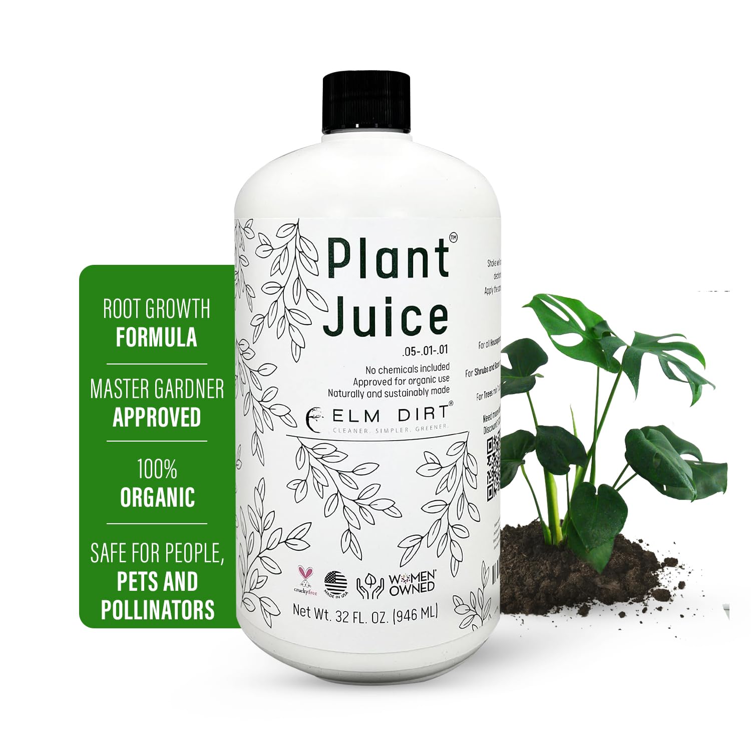 Elm Dirt Organic Fertilizer 32 oz bottle front view