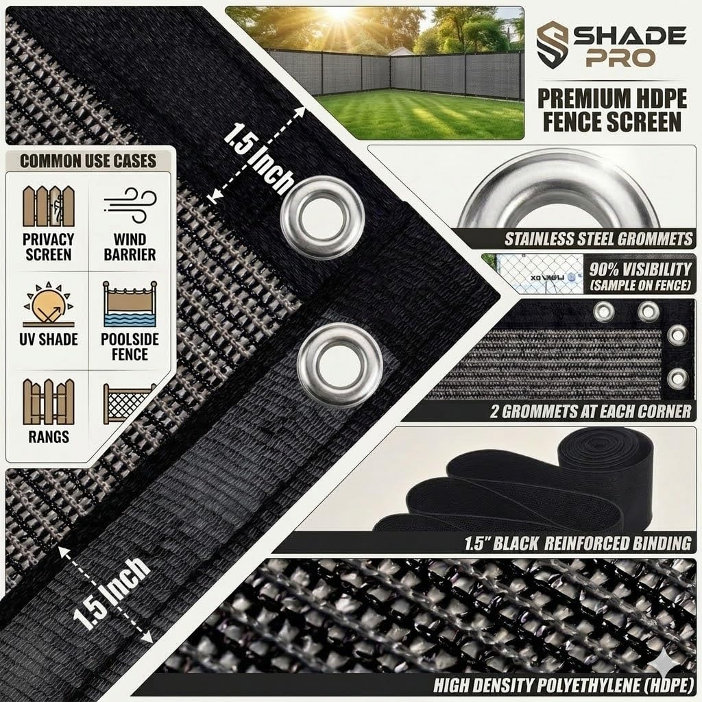 EMERIT Shade Cloth 6X10 FT Gray fabric close-up