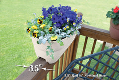 Emsco Group Bloomers Railing Planter with herbs planted inside