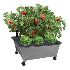 Emsco Group City Picker Raised Bed Grow Box front view in slate