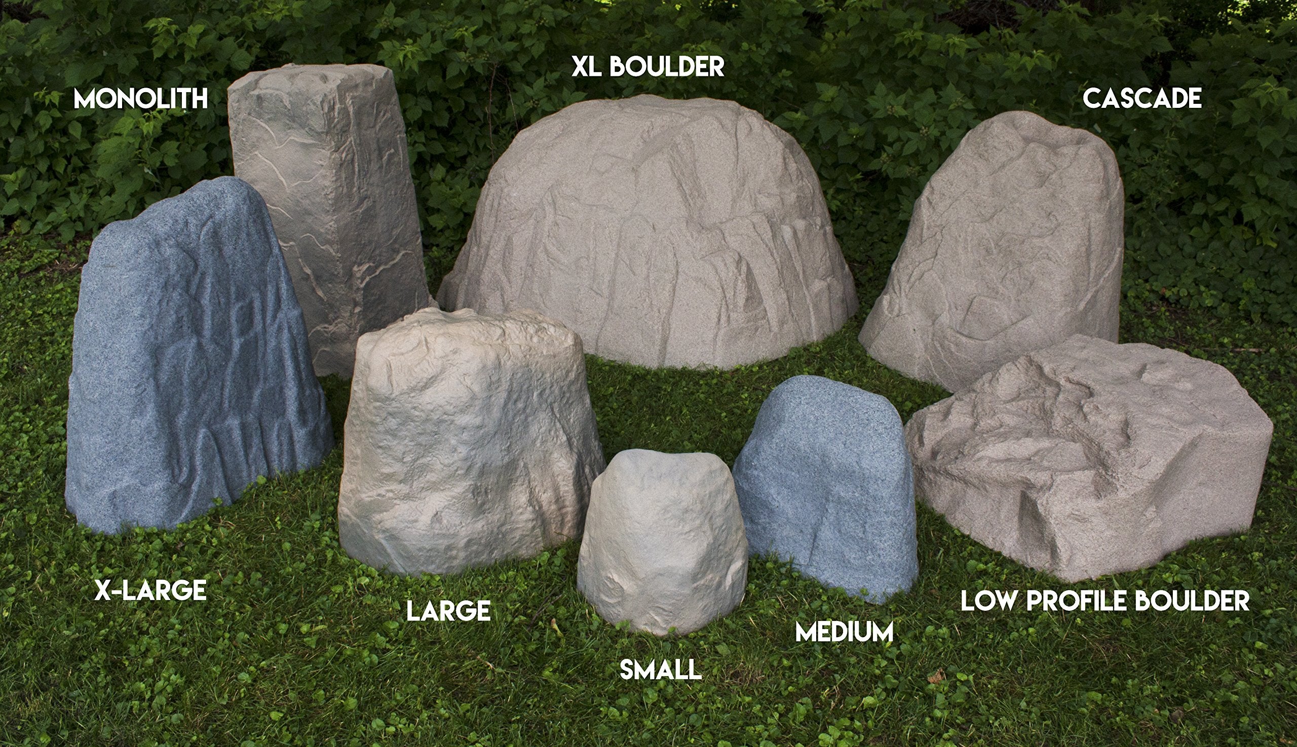Emsco Group Sandstone Landscape Rock Cover displayed with other rocks