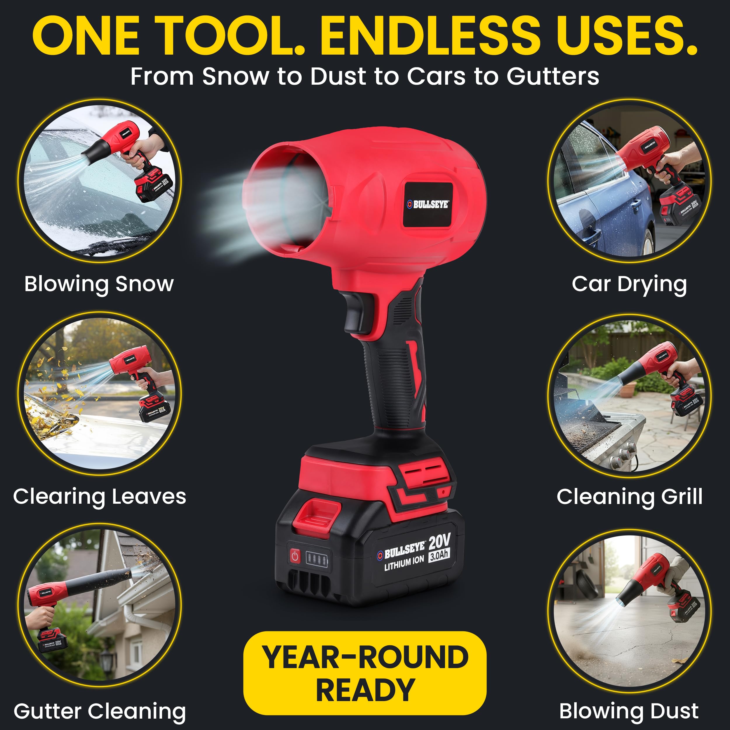 EMSON Bullseye Blower in use for patio cleaning