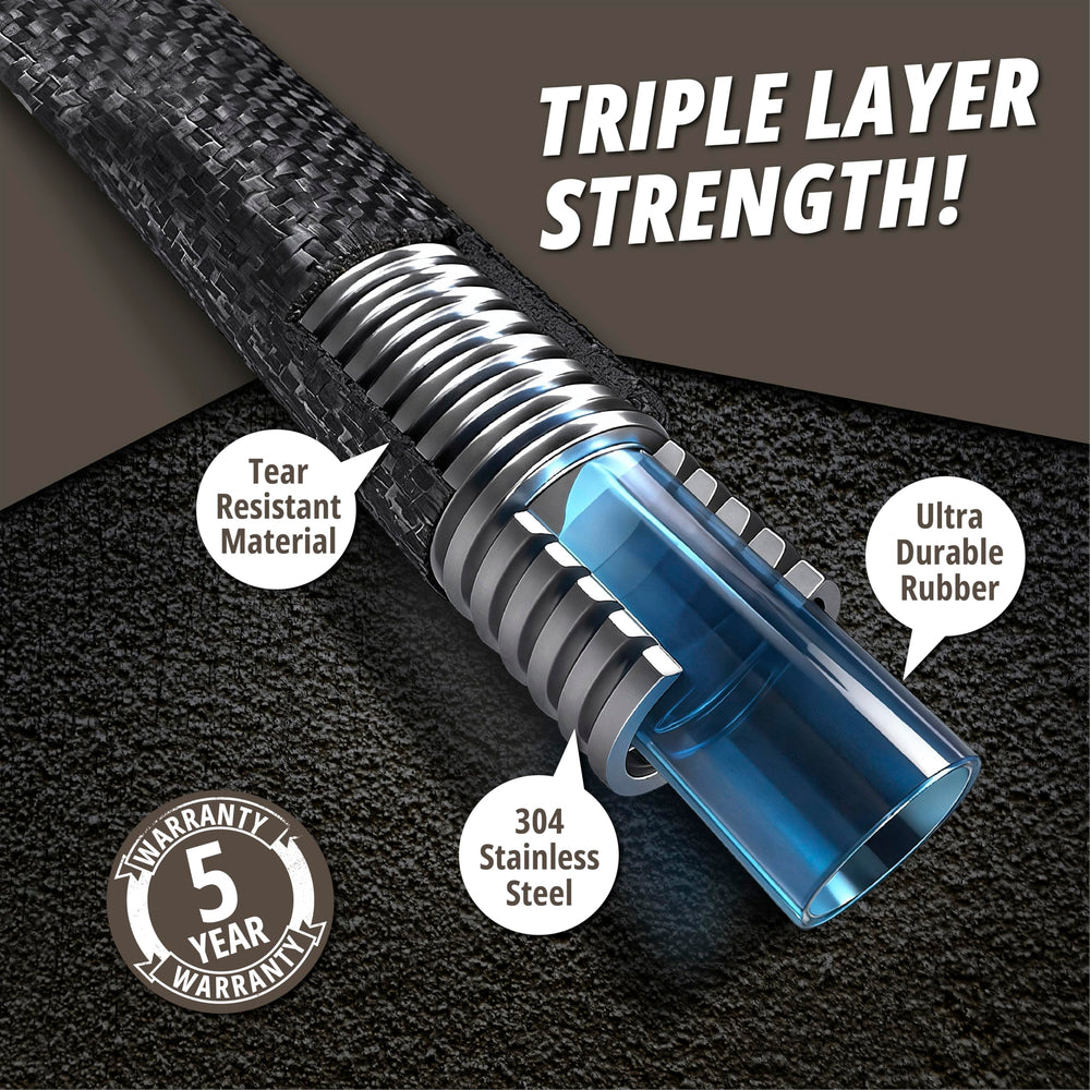 EMSON Hydrosteel PRO 50 Ft Heavy Duty Stainless Steel Garden Hose with brass nozzle