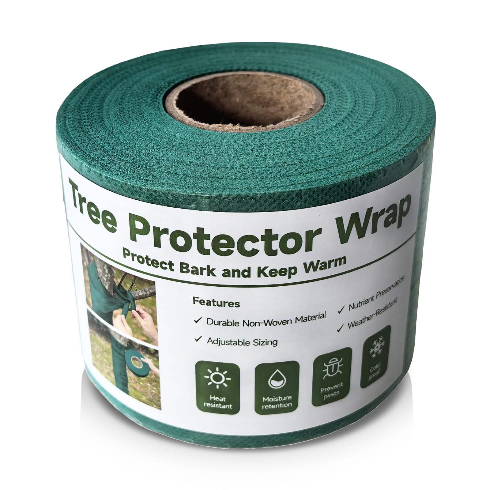 Emycool Tree Wrap roll green non-woven fabric front view