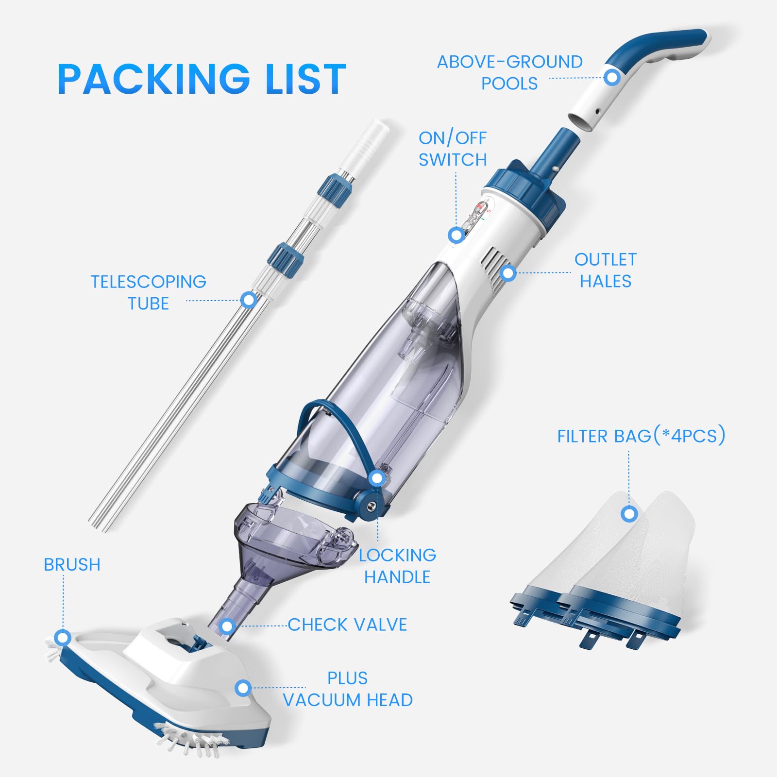 Enhulk PC15 Pool Vacuum in use cleaning pool