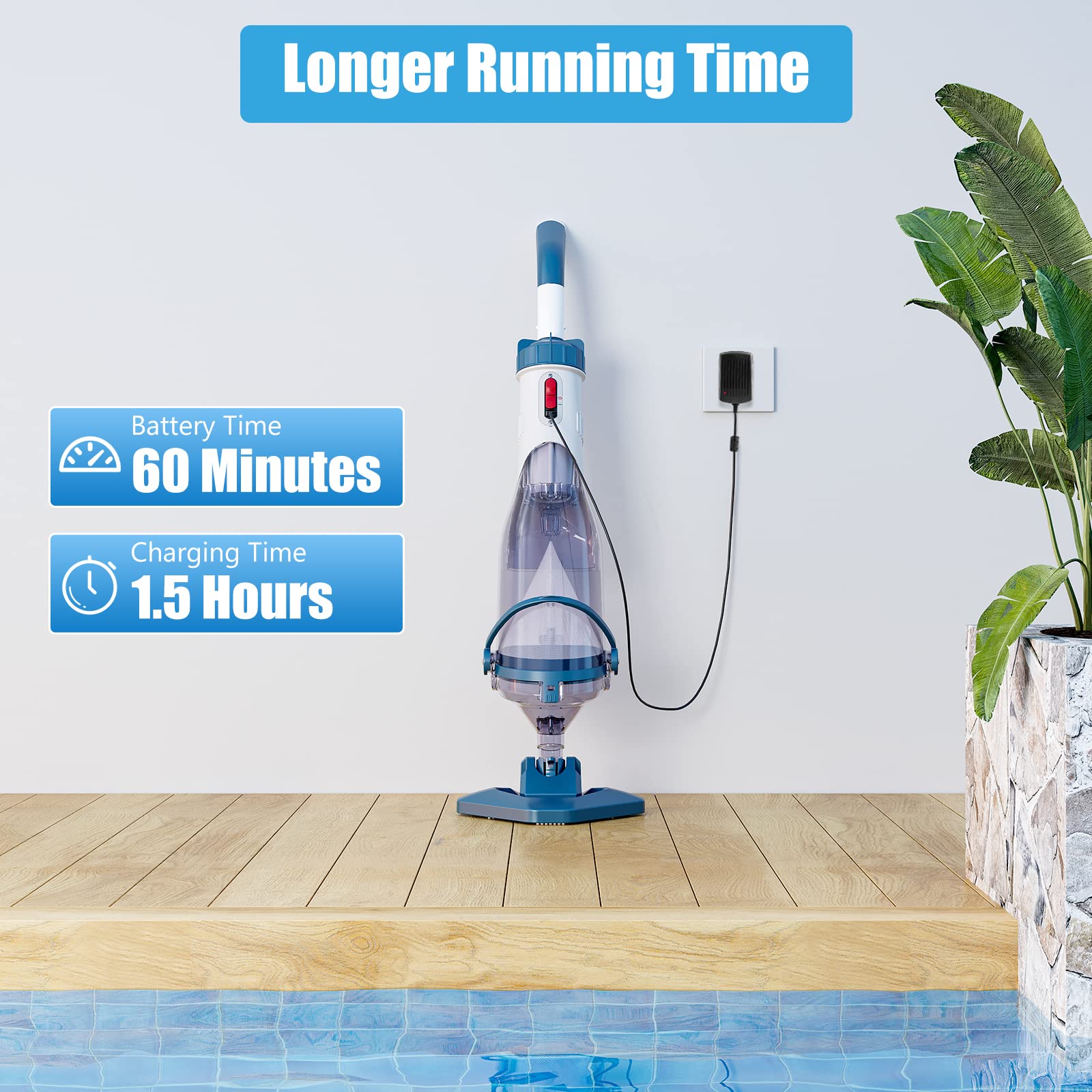 Enhulk pool vacuum being used in an above ground pool