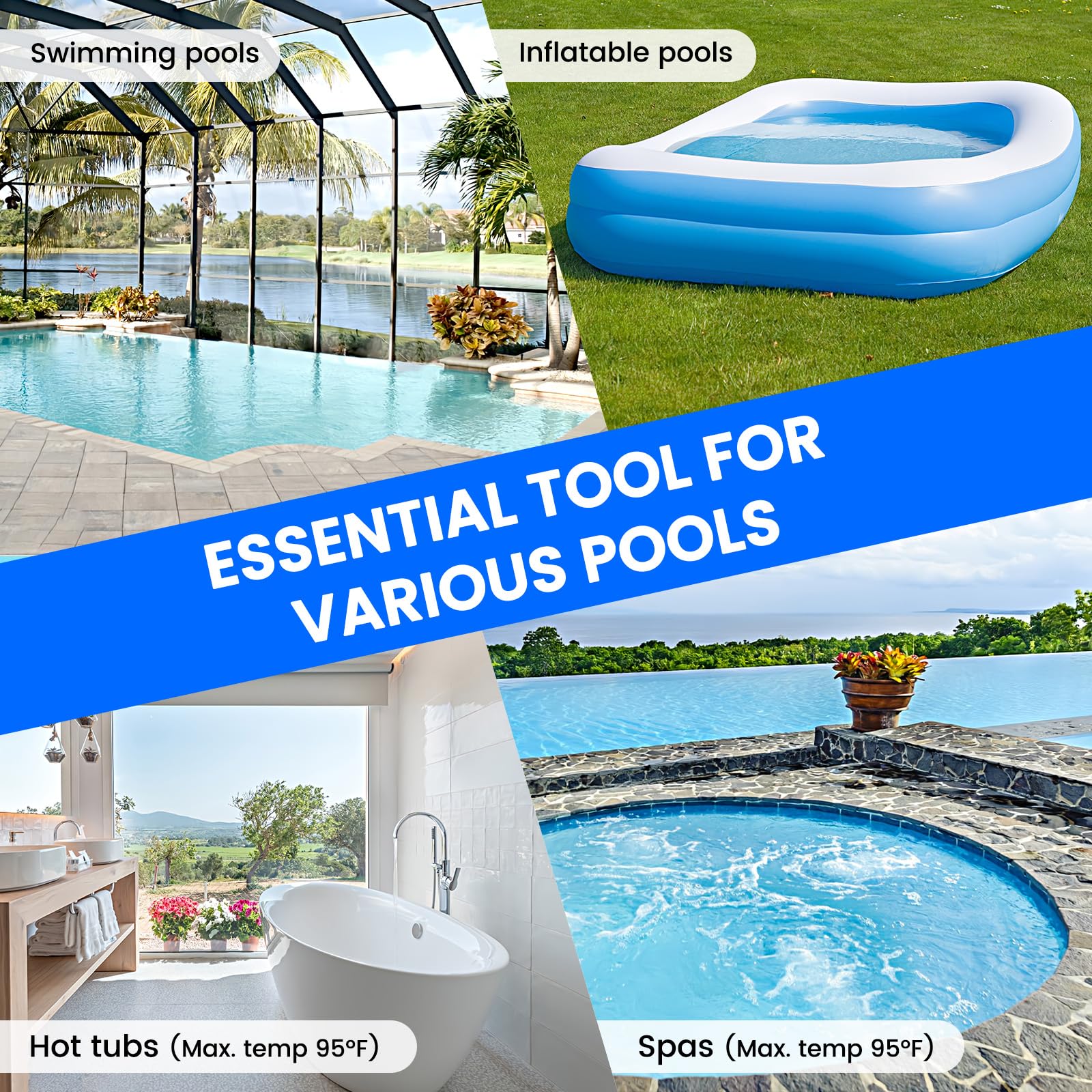 Enhulk pool vacuum showing easy assembly with detachable handles
