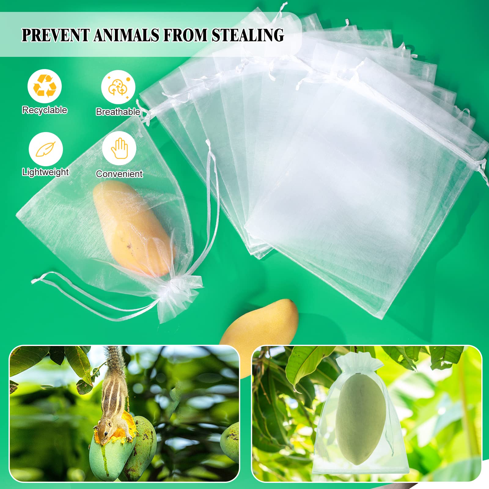 ENNIYU white fruit protection bags stacked