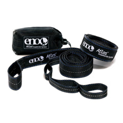 ENO Atlas Suspension System tree straps in black and royal design