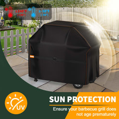 Enzeno BBQ Cover dimensions displayed on the grill