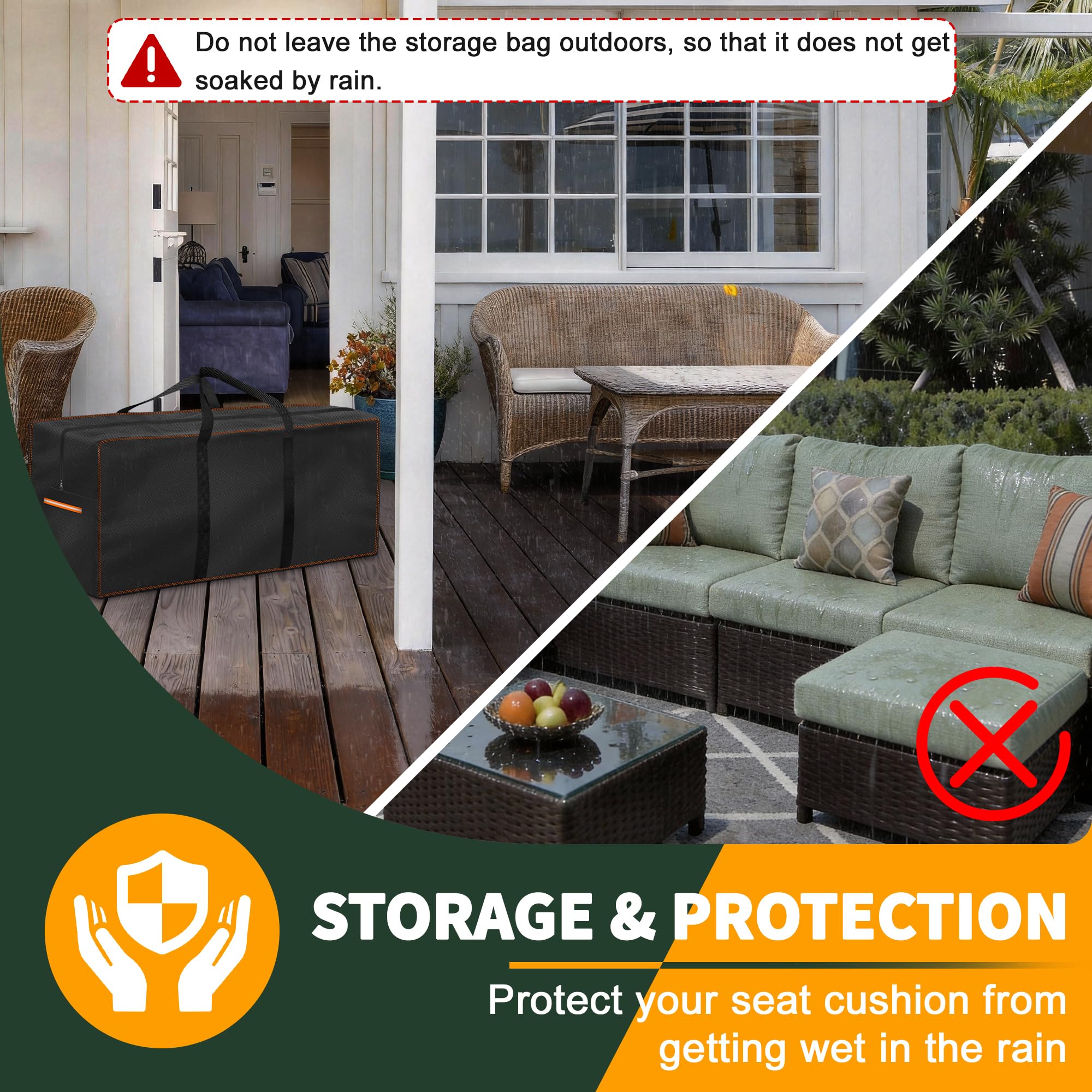 Enzeno cushion storage bag with sturdy zipper and handles