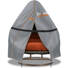 Enzeno Double Patio Egg Chair Cover in grey, front view