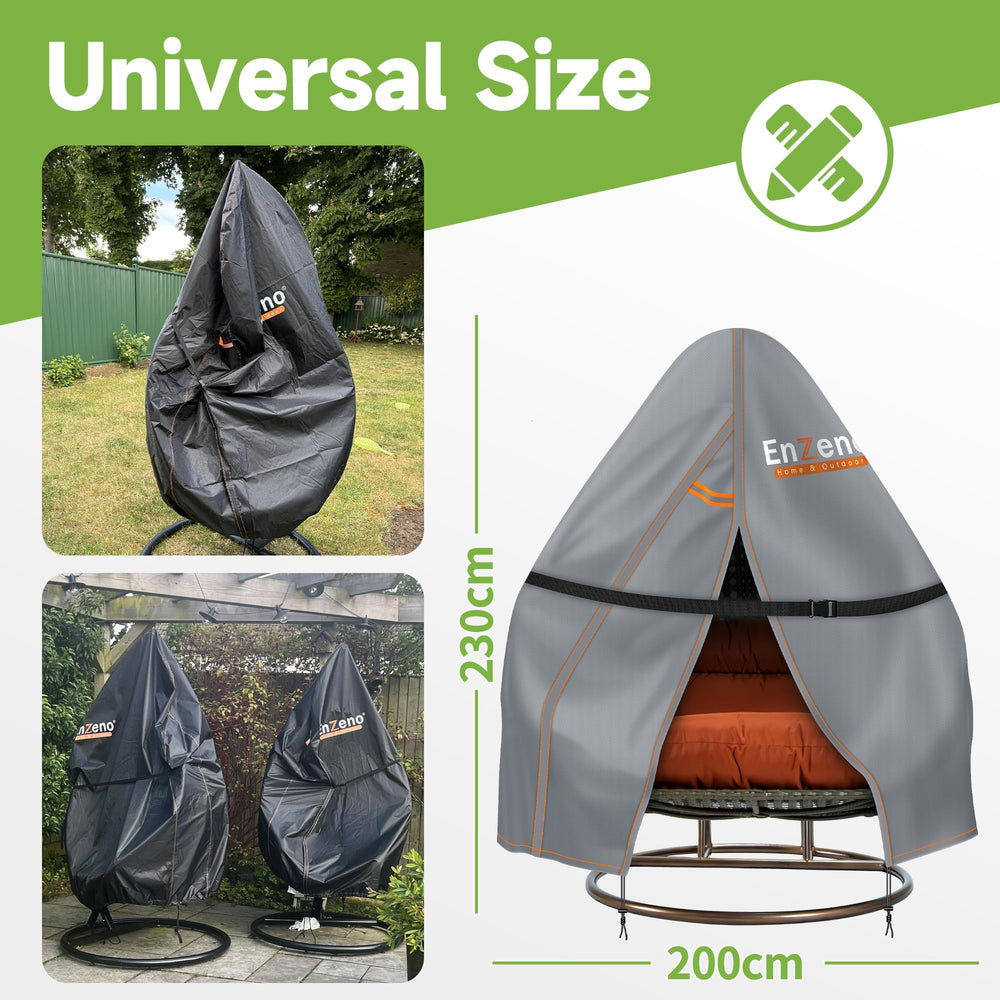 Enzeno egg chair cover showing waterproof material detail