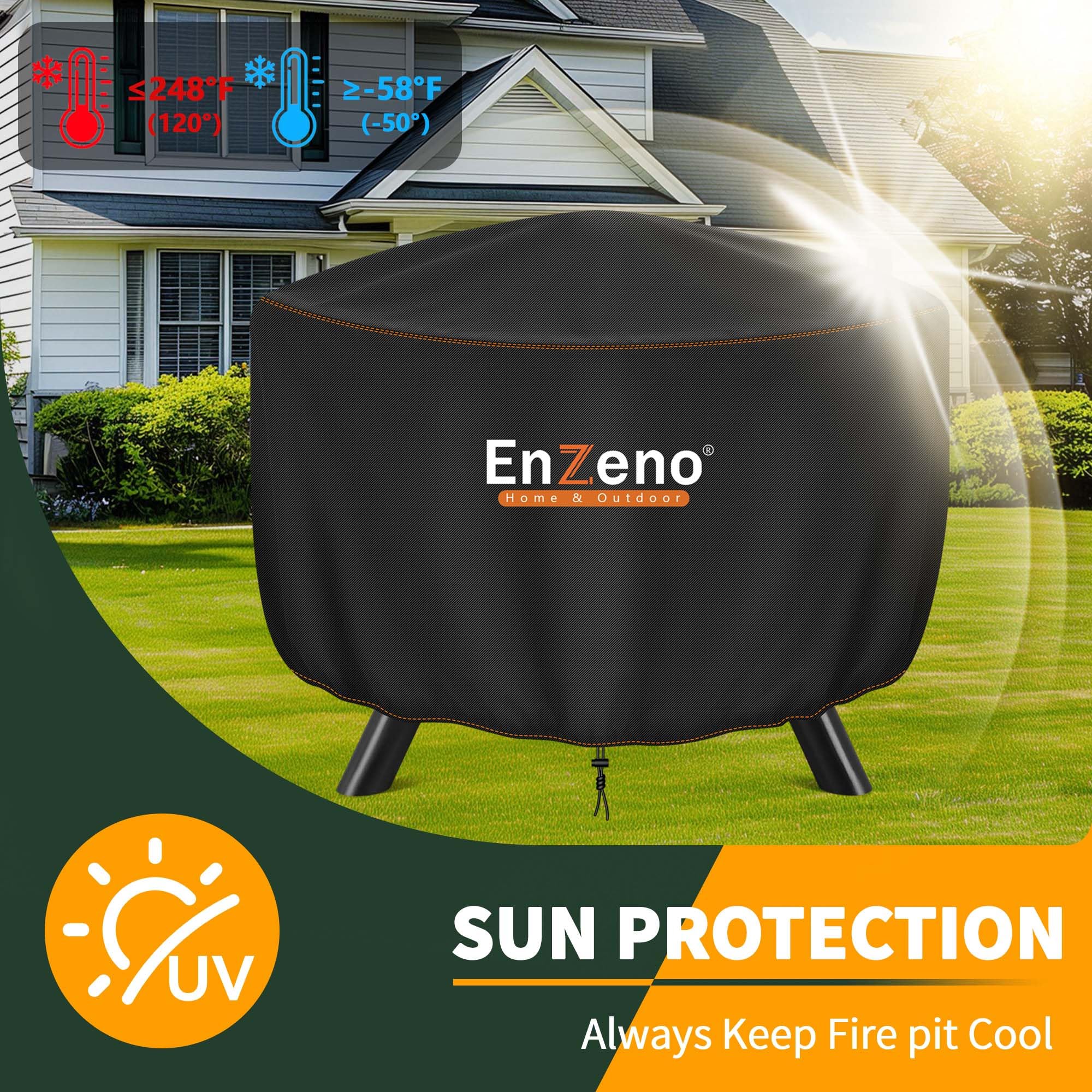Enzeno Fire Pit Cover being cleaned with a damp cloth
