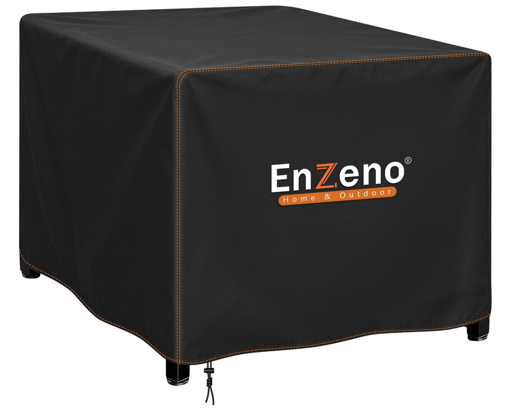 Enzeno Fire Pit Cover Square 29x29x25 inch black front view