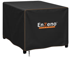 Enzeno Fire Pit Cover Square 29x29x25 inch black front view