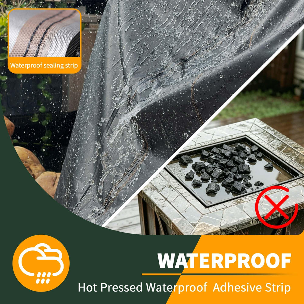 Enzeno Fire Pit Cover Square showing waterproof sealing strips