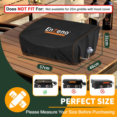 Enzeno Griddle Cover 22in side view showcasing drawstring design