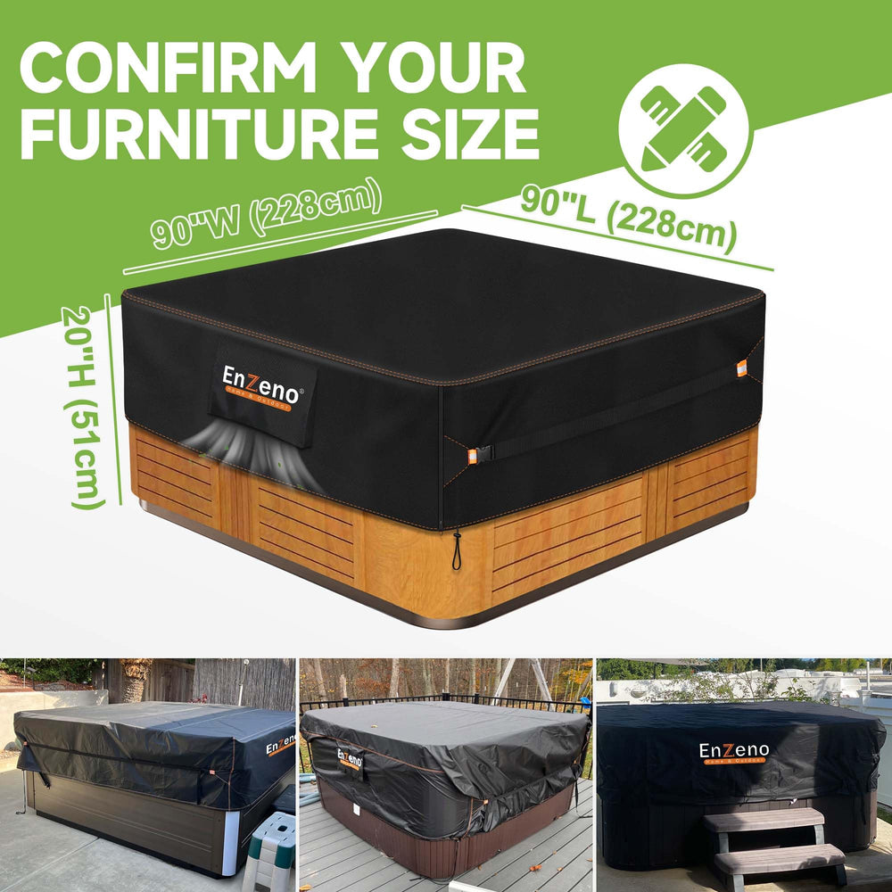 Enzeno Hot Tub Cover lifestyle scene in backyard