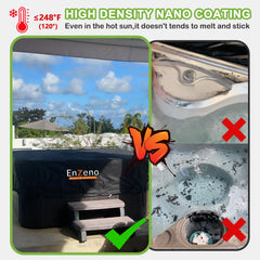 Enzeno Hot Tub Cover secured with drawstring and strap buckles