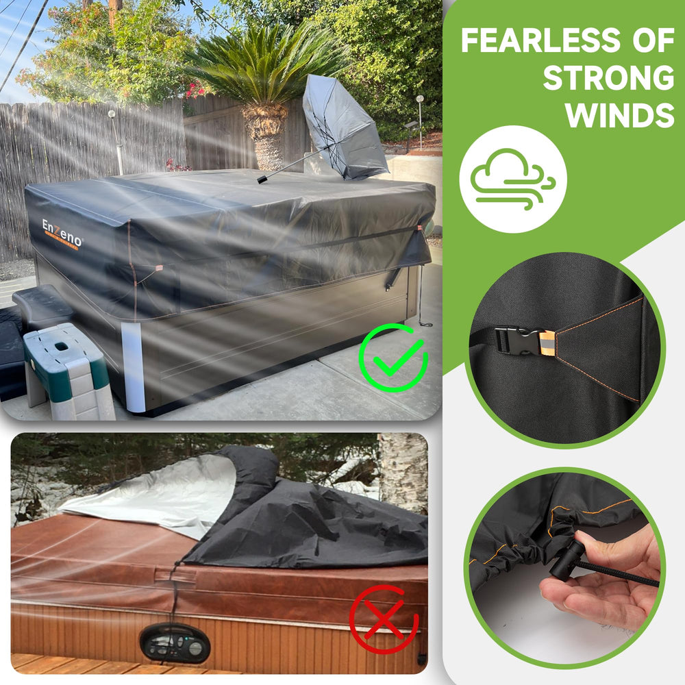 Enzeno hot tub cover showing ventilation design