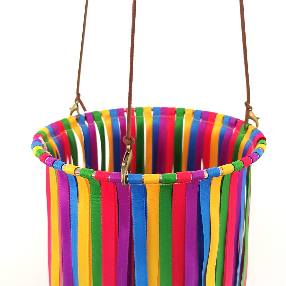 EONBES Satin Ribbon Windsock Streamer hanging in a garden
