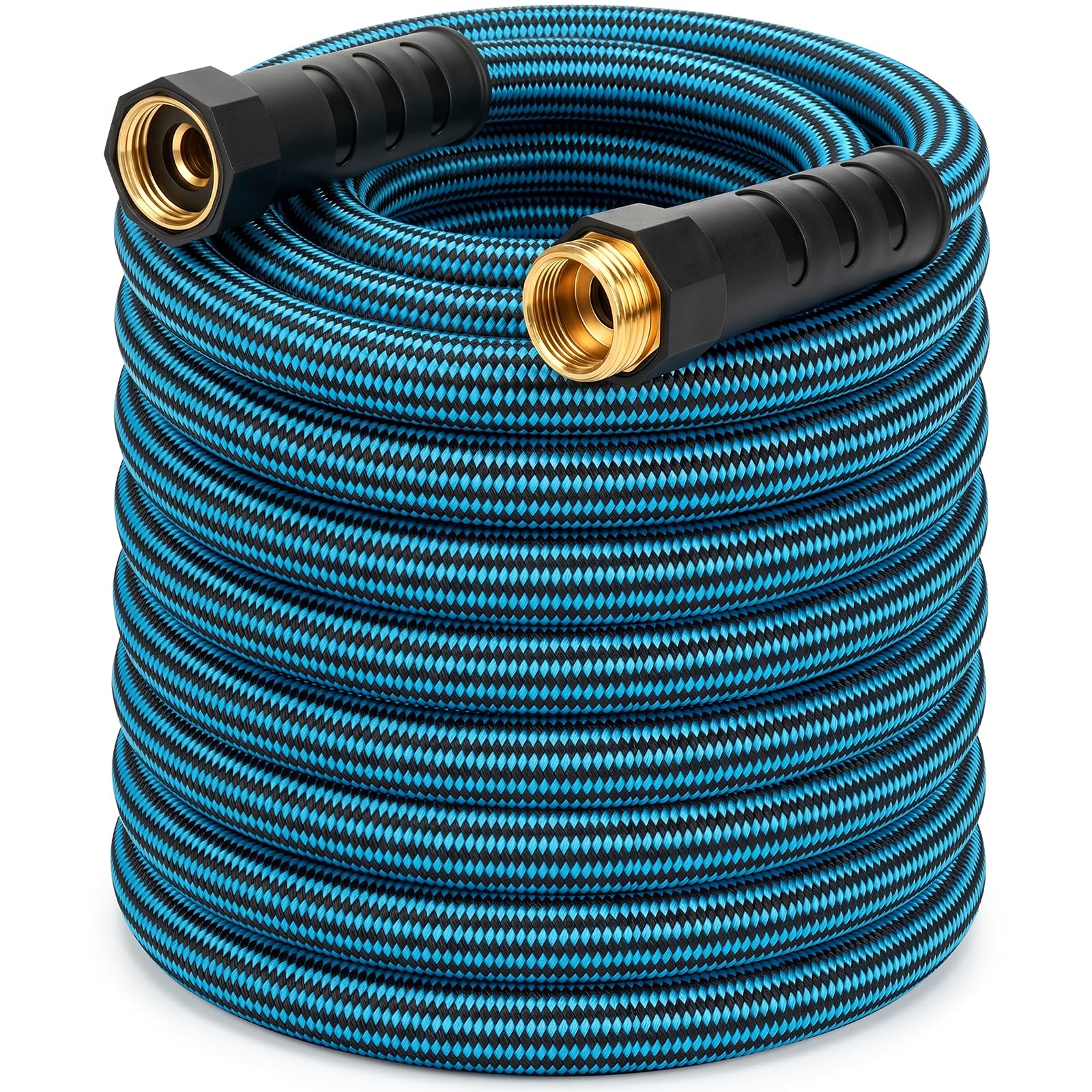 EOOIO 50 ft Garden Hose front view with black and blue design
