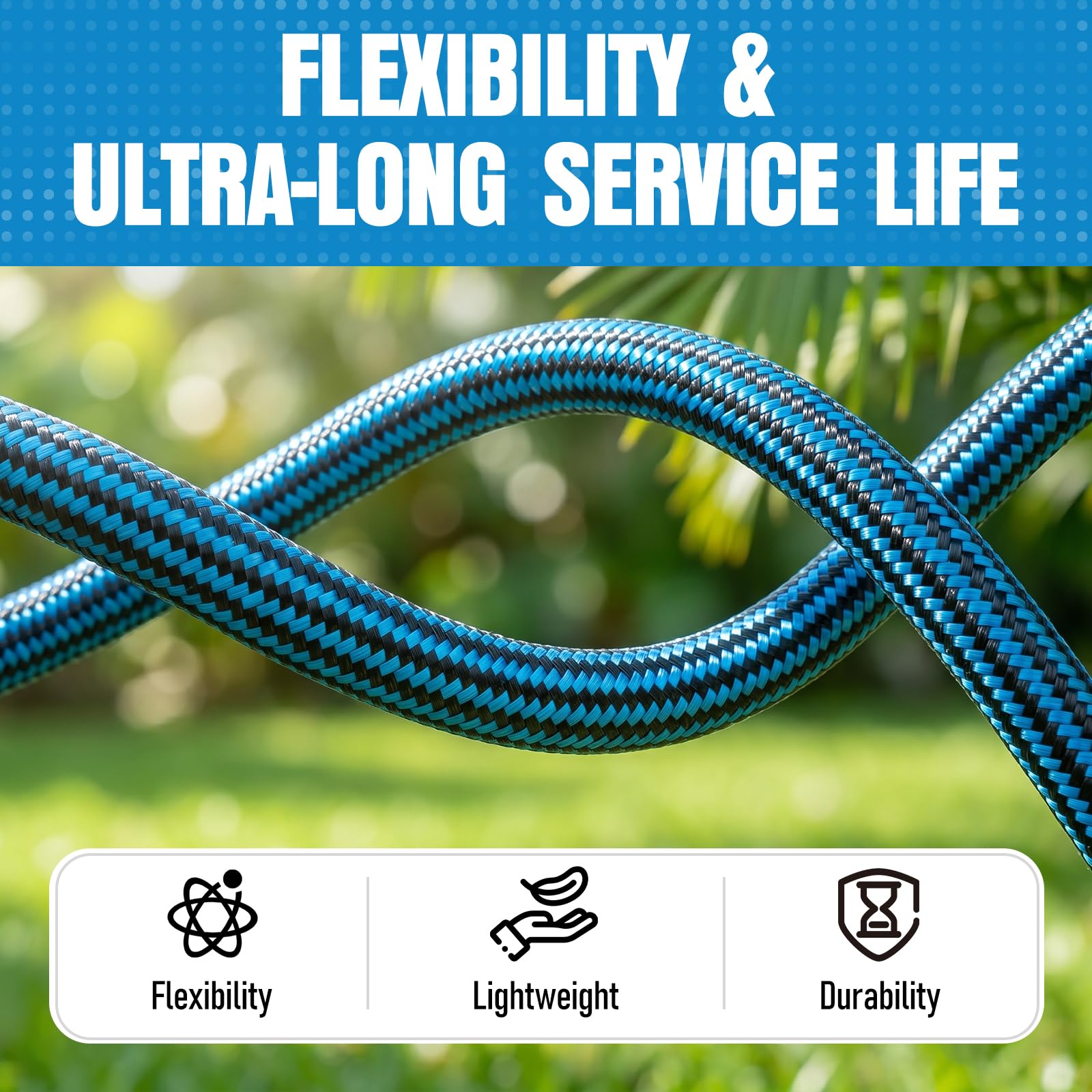 EOOIO 50 ft Garden Hose with various watering accessories