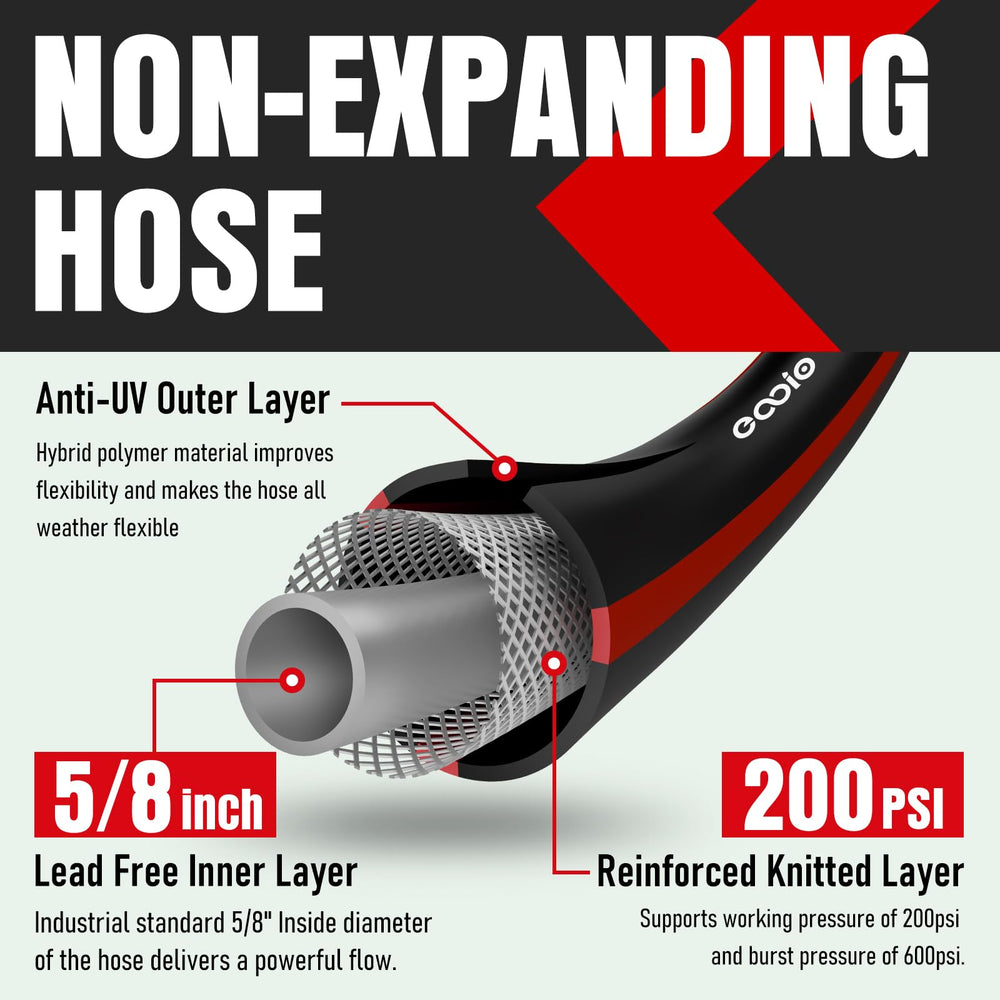 EOOIO 75ft Garden Hose being used in a garden
