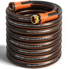 EOOIO 75ft garden hose front view with connectors