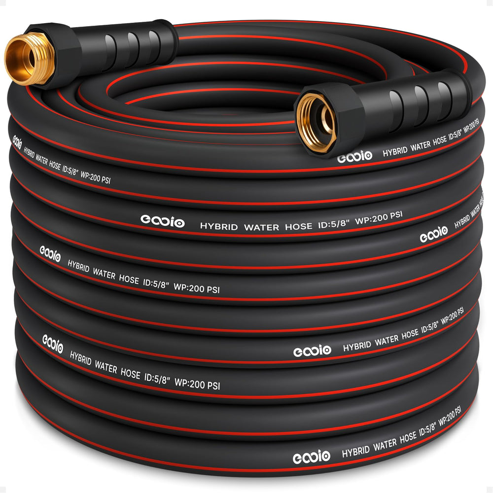 EOOIO 75ft Garden Hose in black and red front view