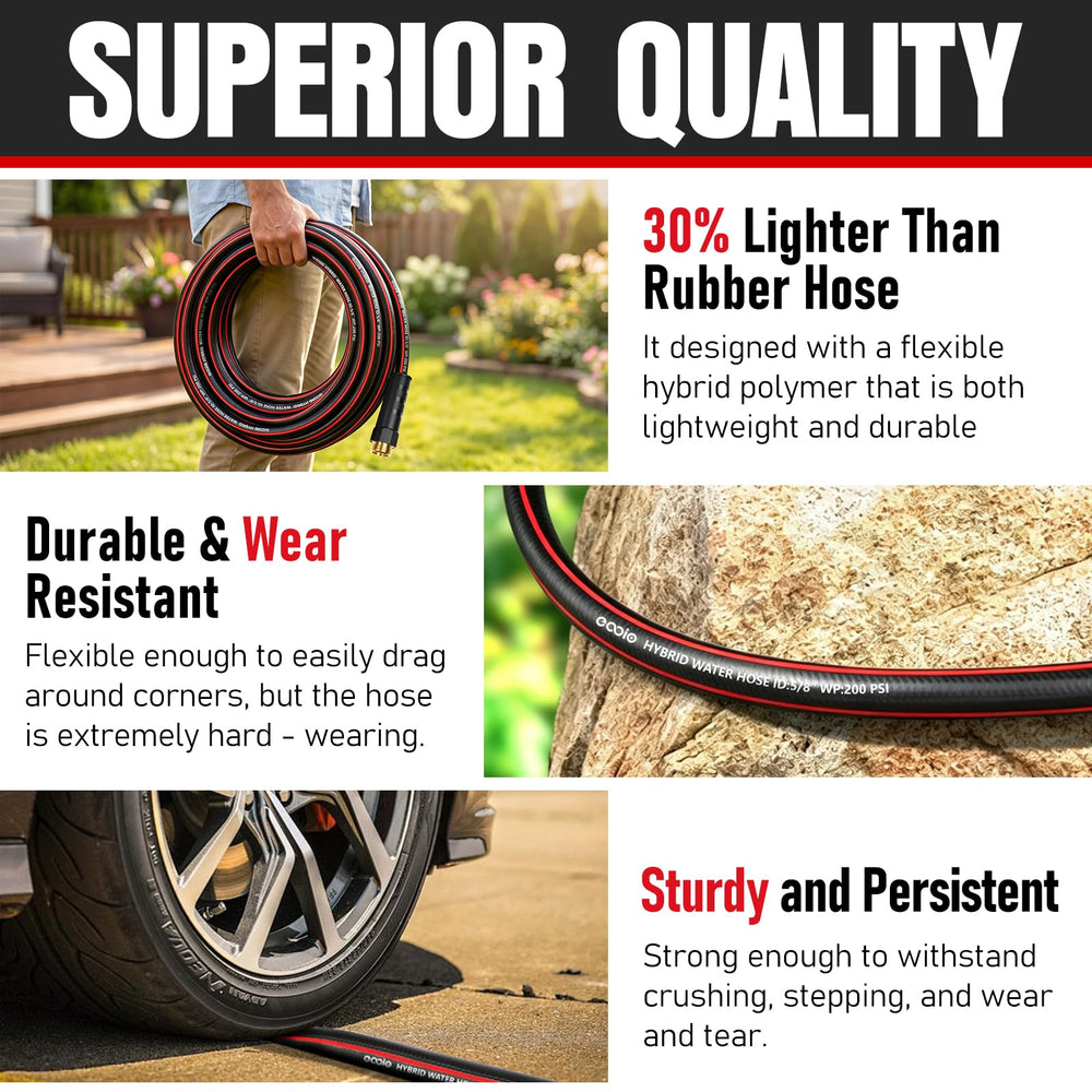 EOOIO 75ft Garden Hose packaging front