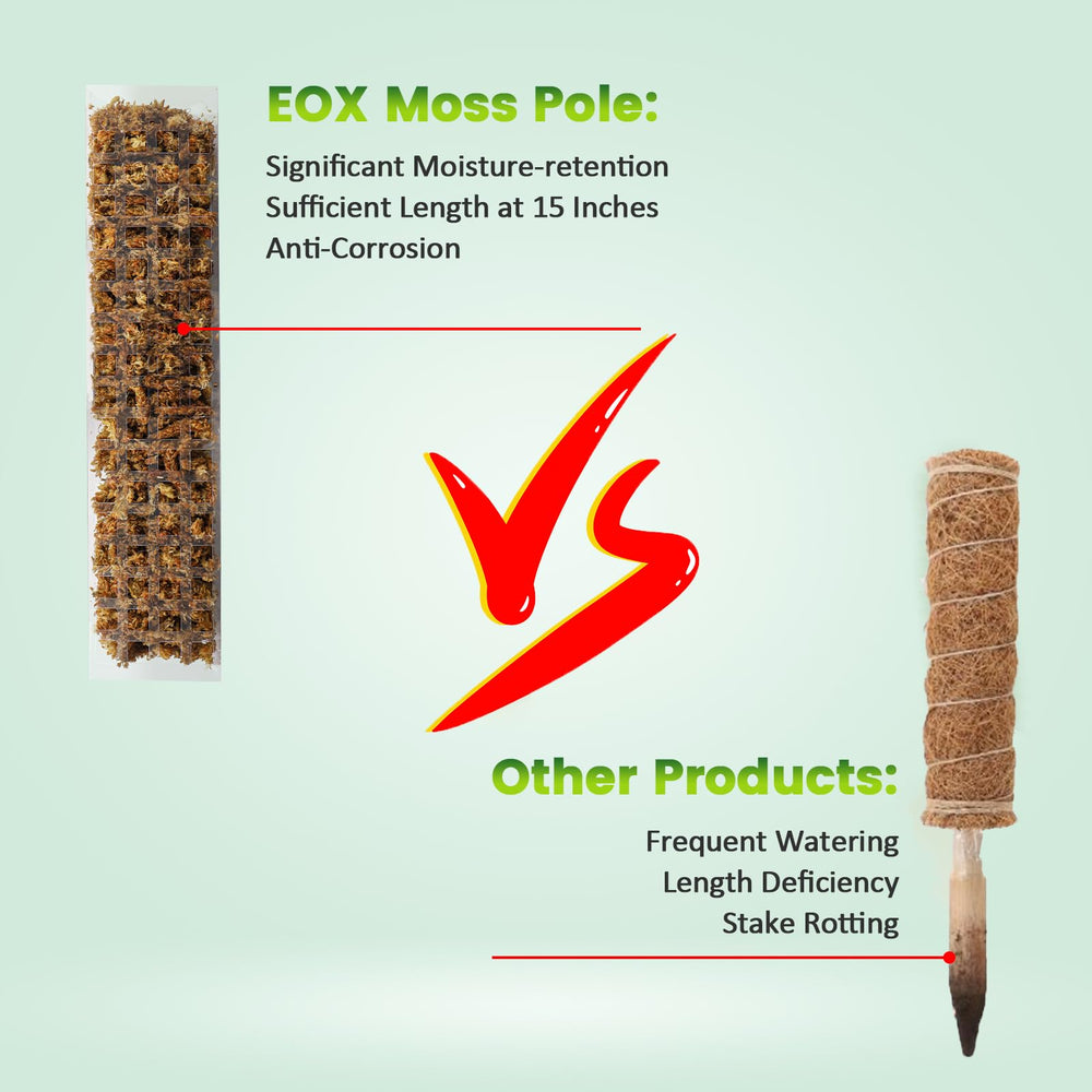 EOX moss pole kit packaging with included garden ties